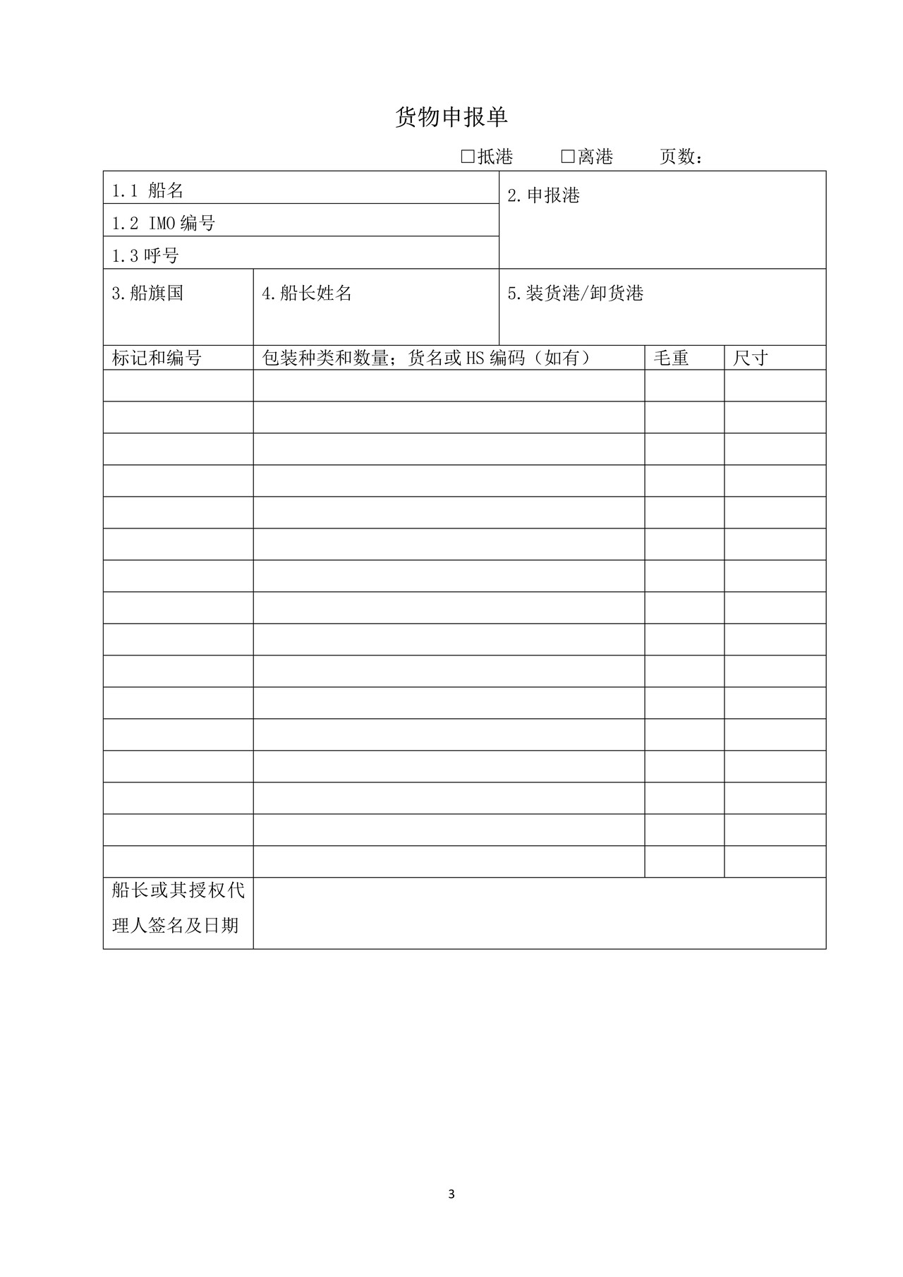 国际航行船舶进口岸申请书