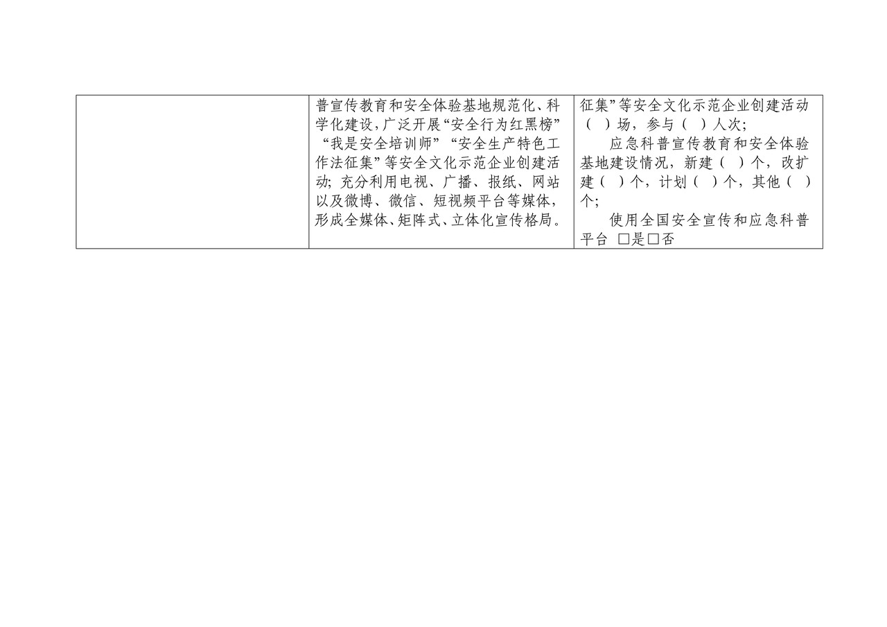 “安全生产月”活动进展情况统计表