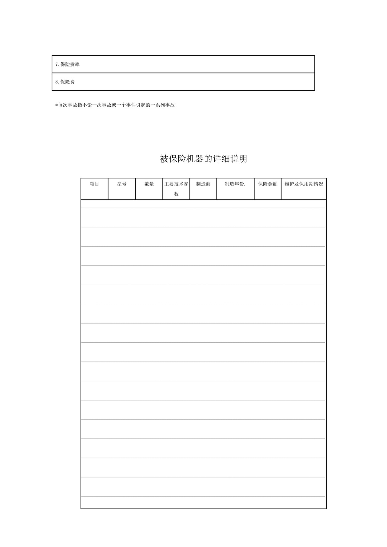 机器损坏险保险合同