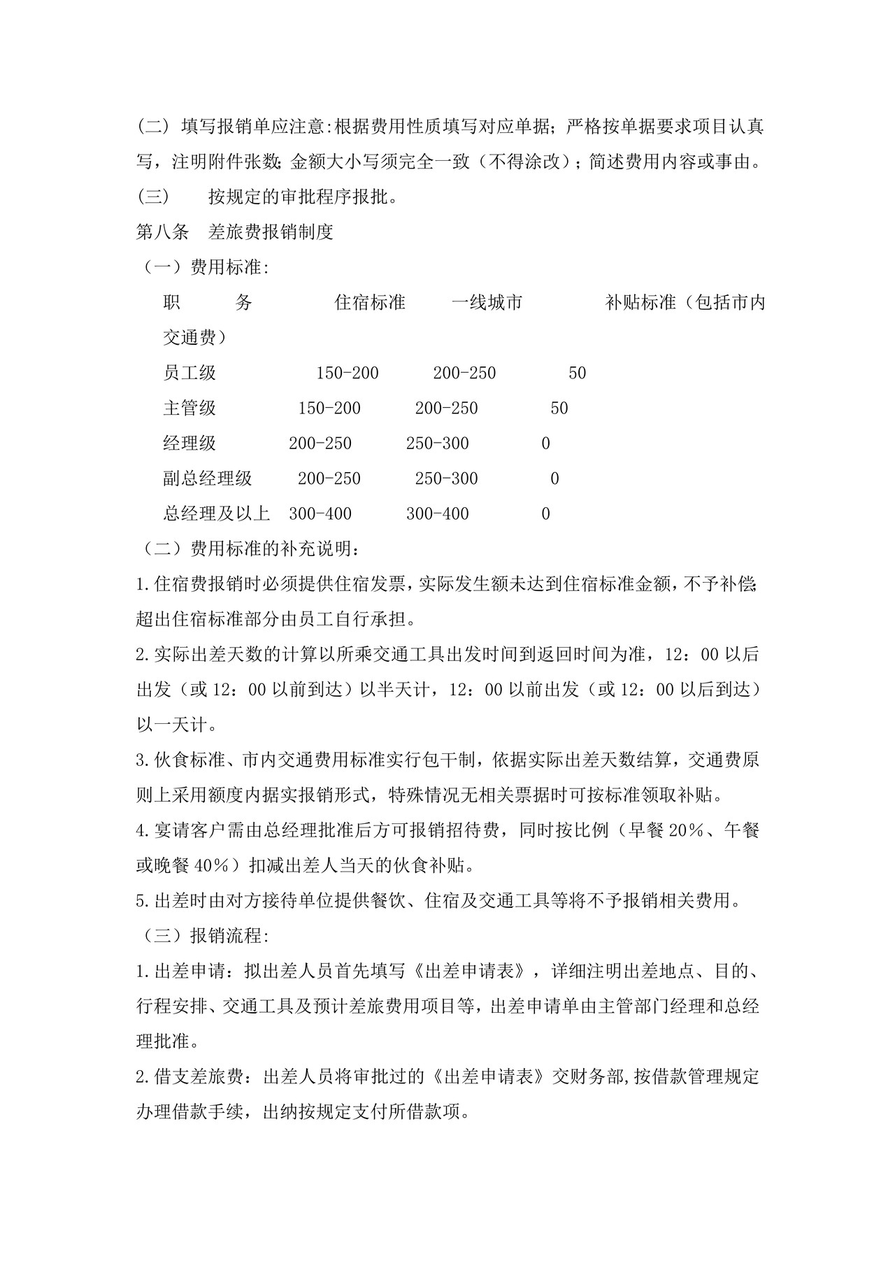 报销管理制度