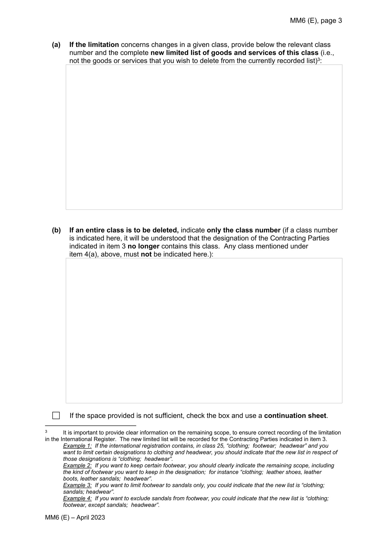 马德里国际商标申请的外文申请书MM6
