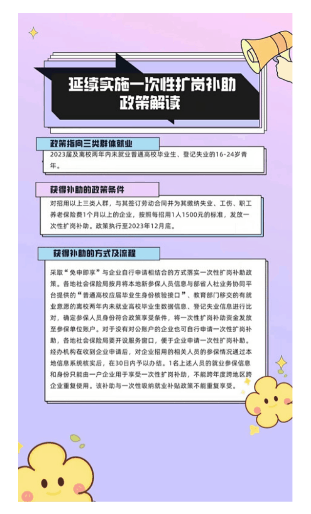 【解读】一图读懂 图解《延续实施一次性扩岗补助政策》-1