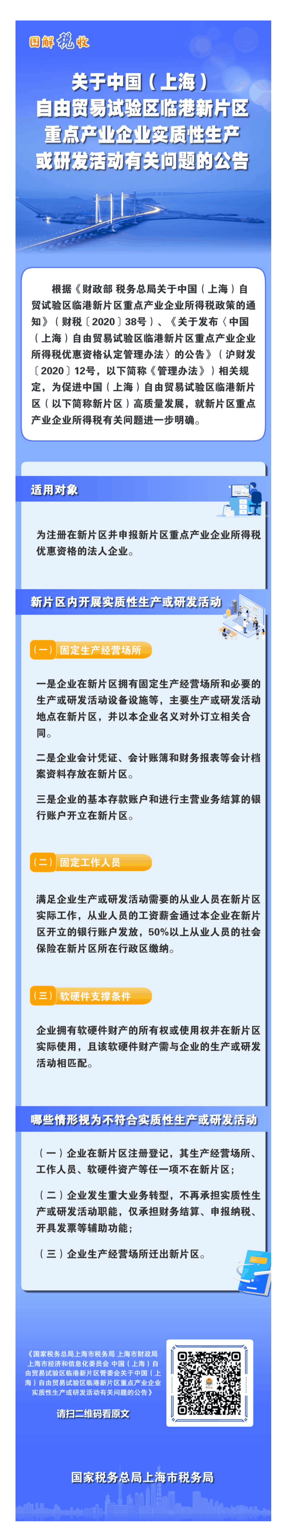 【解读】一图读懂图解税收：关于中国（上海）自由贸易试验区临港新片区重点产业企业实质性生产或研发活动有关问题的公告-1