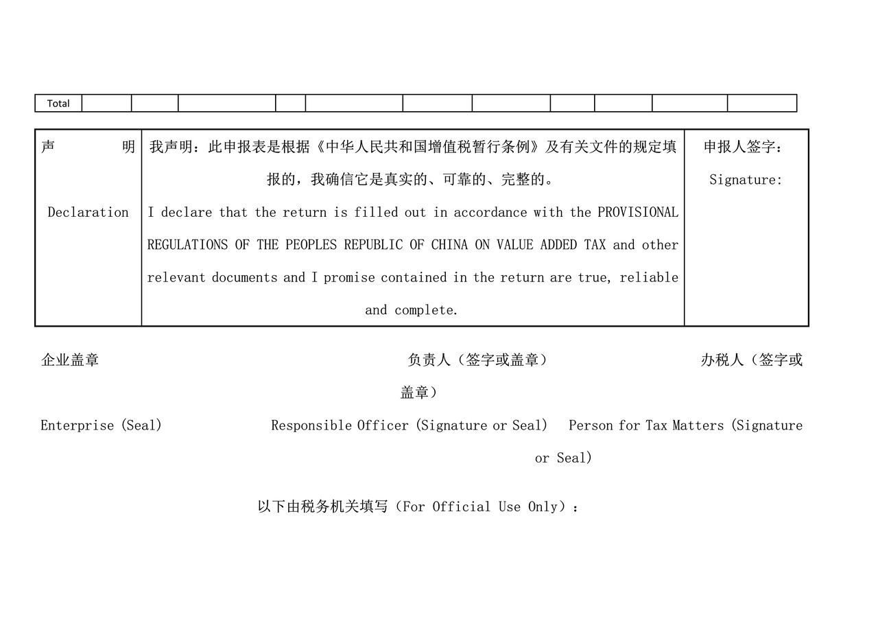 《原油天然气增值税纳税申报表》