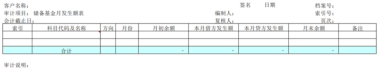 E05储备基金审计表格