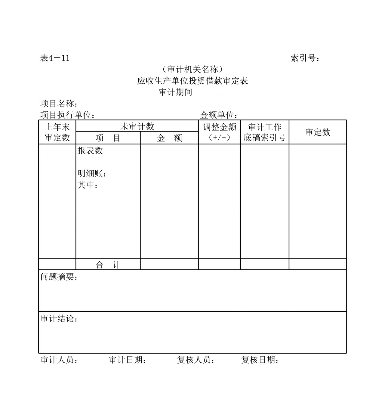 实质性测试应收生产单位投资借款