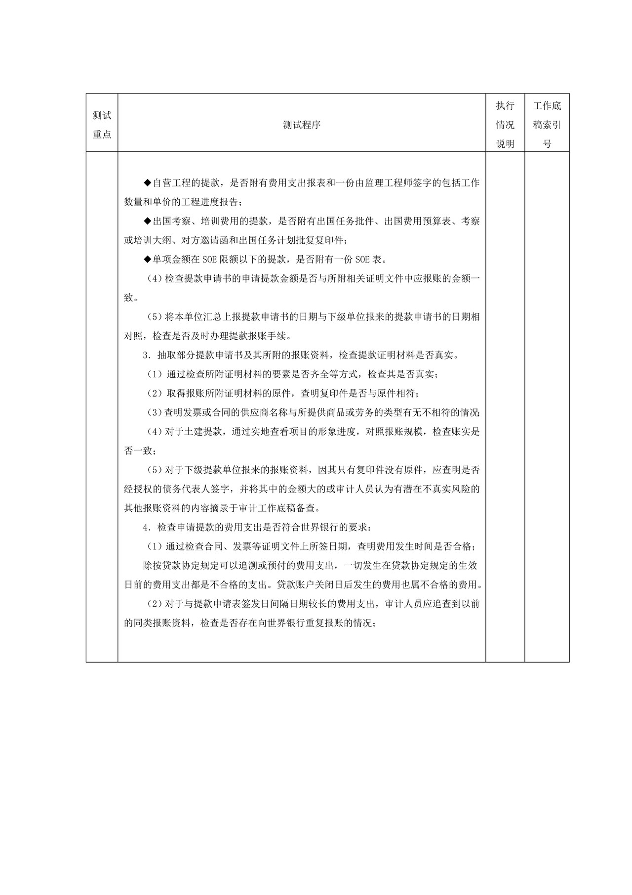 提款报账-2提款报账业务循环内部控制符合性测试程序表