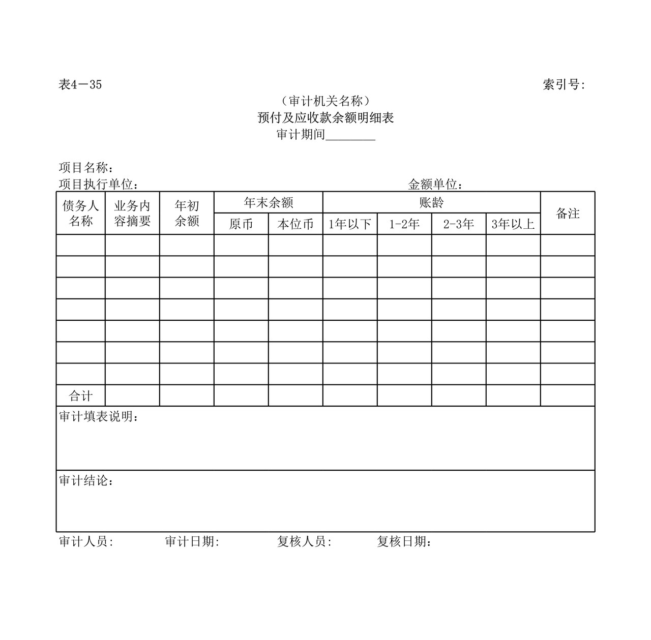 实质性测试预付及应收款