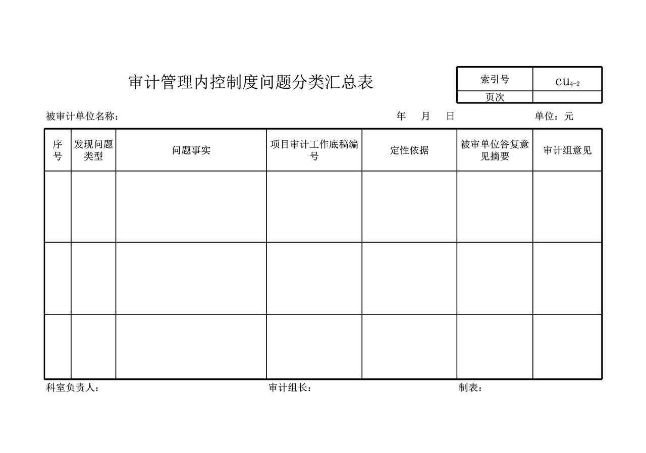 行政事业单位审计准备分析表格