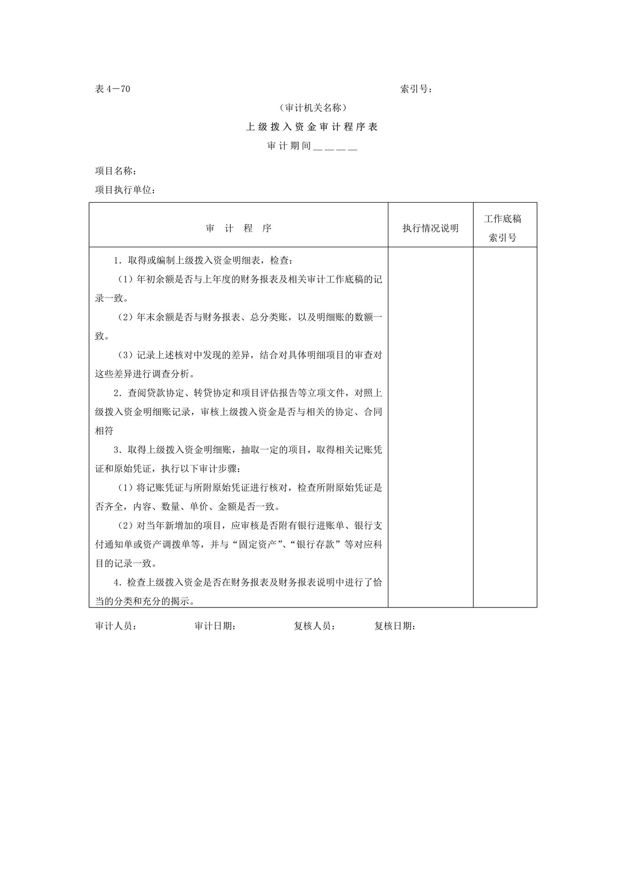 18上级拨入资金-审计程序表