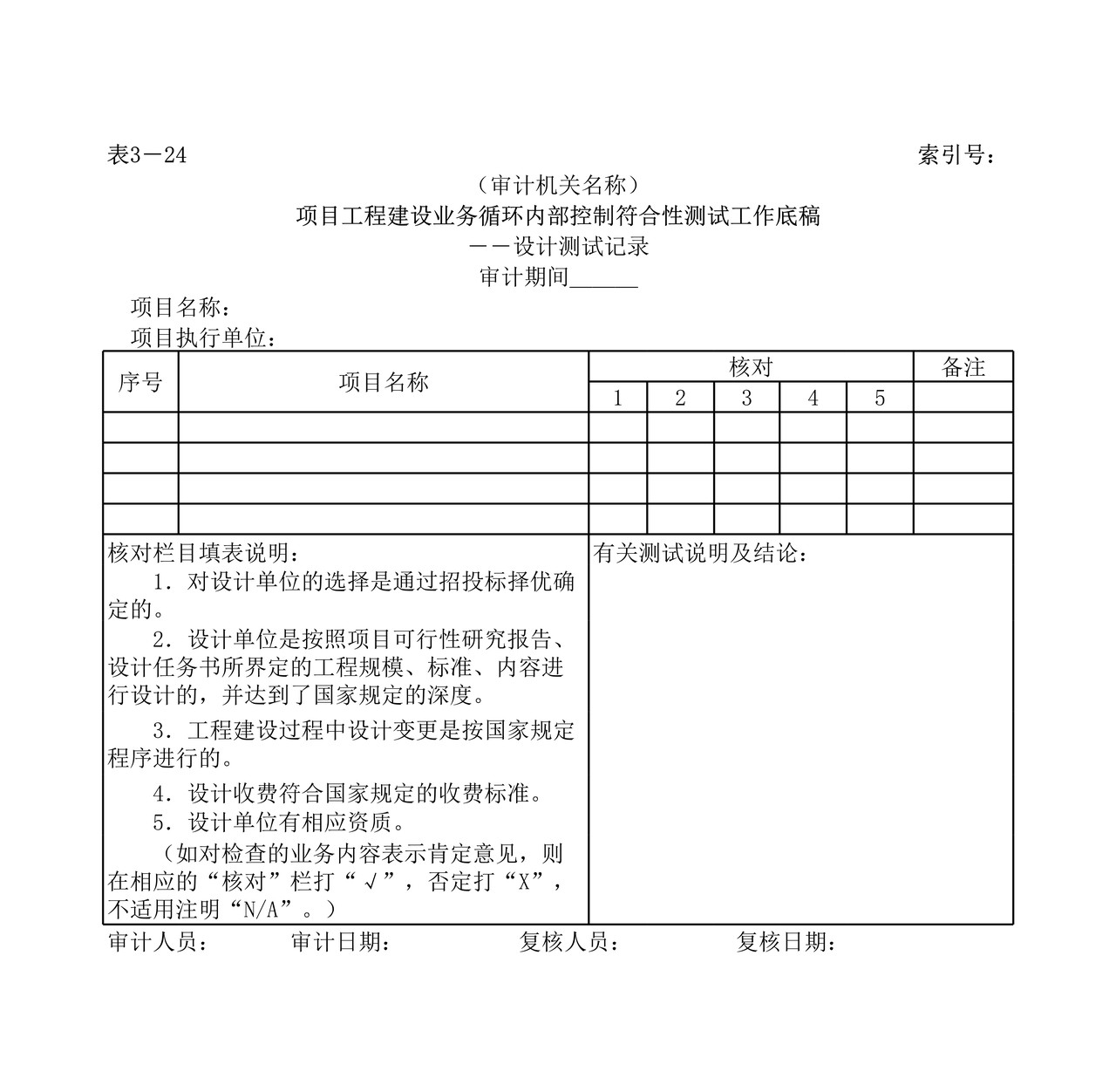 项目工程内部控制测试