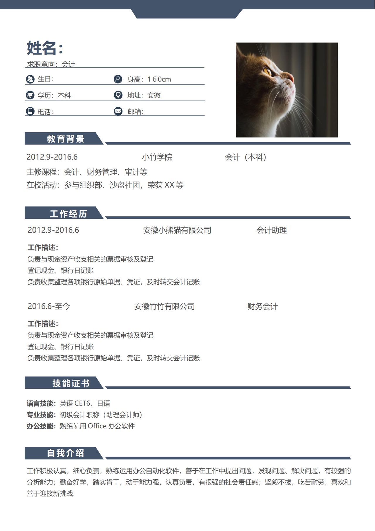 求职简历通用模板