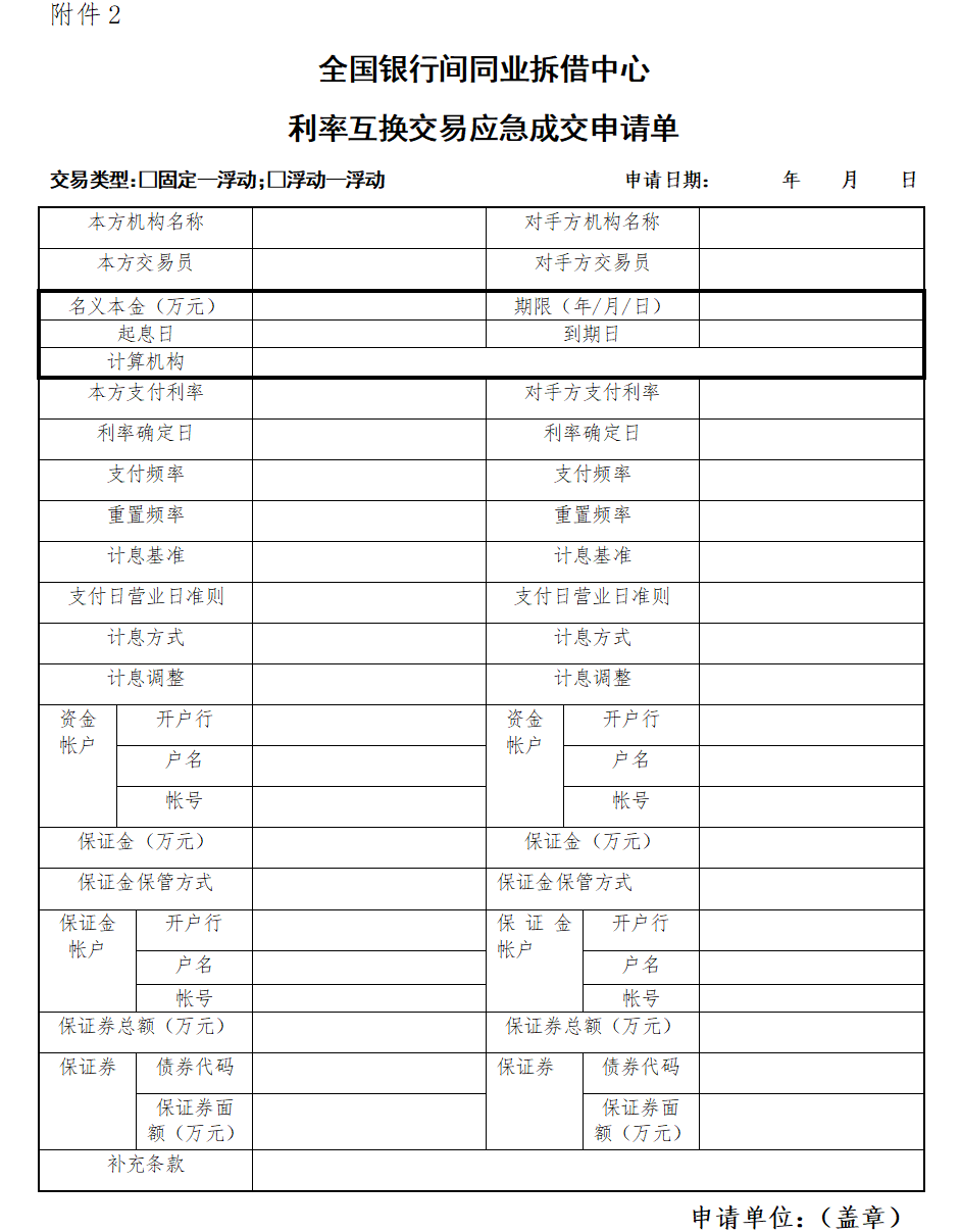关于发布《人民币利率互换交易操作规程》的通知-1