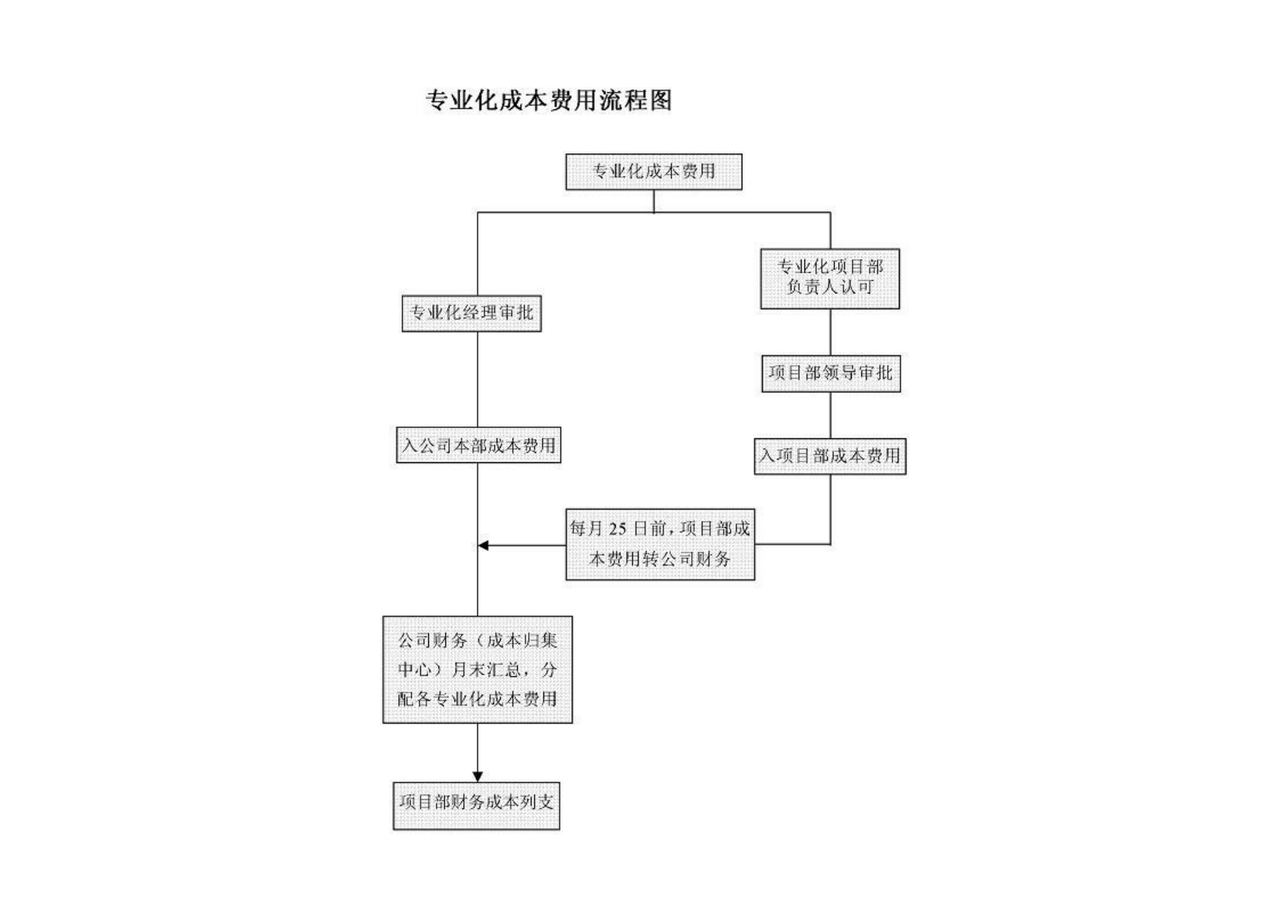 专业化成本费用流程图