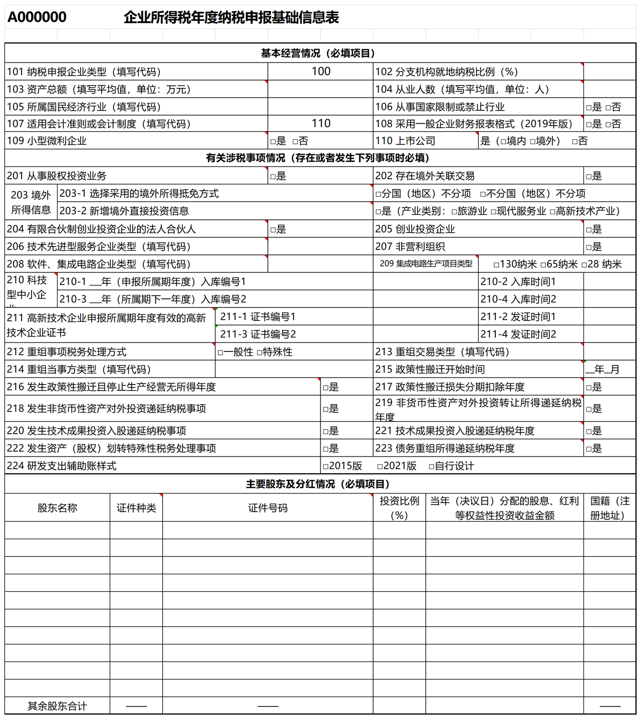 企业所得税汇算清缴37张表（填报说明+公式）