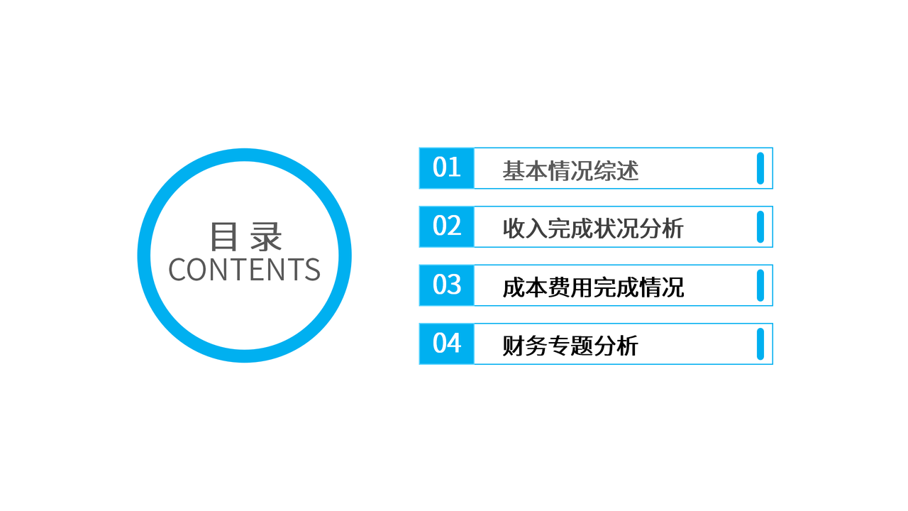 蓝色简约年度财务预算经营分析报