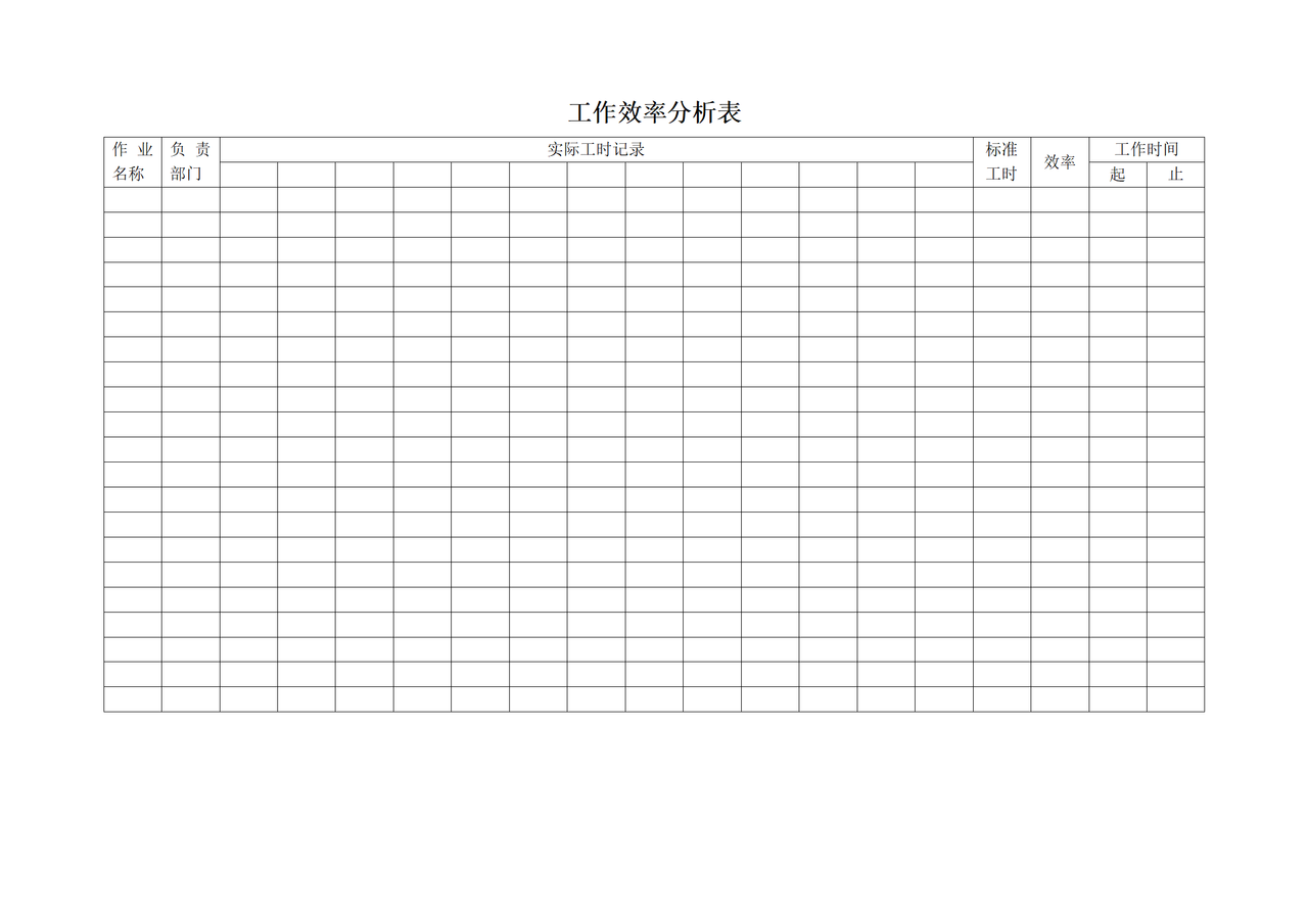 工作效率分析表