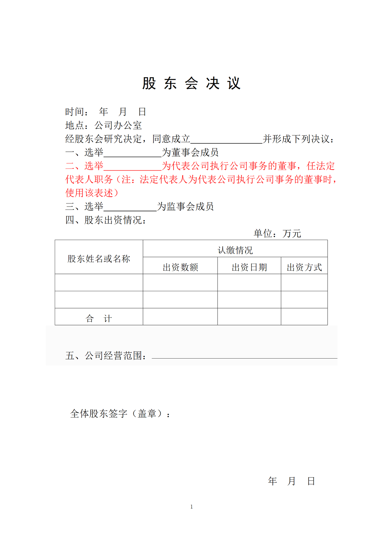 多人有限公司章程范本-设董事会-经理1人、设监事会