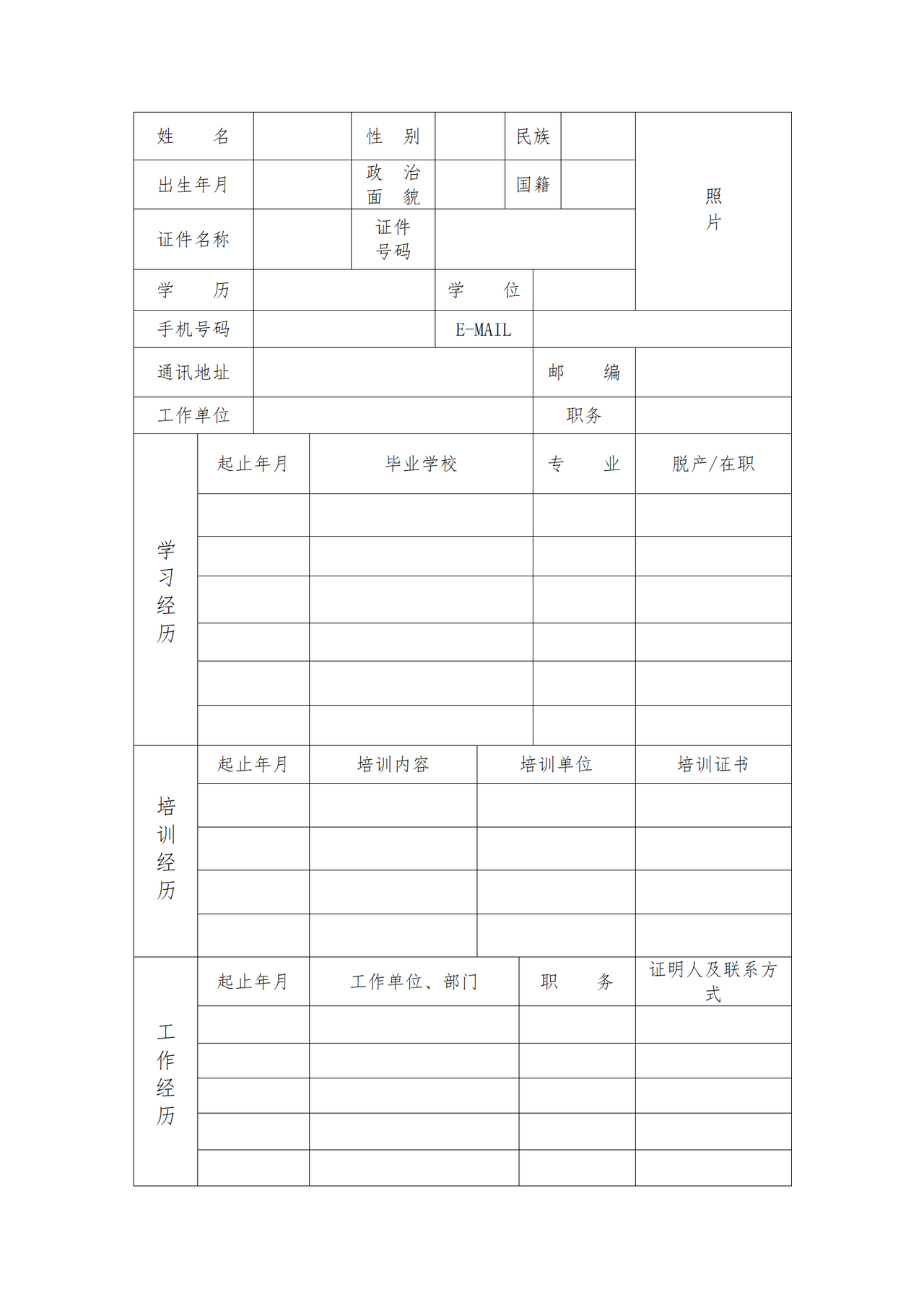 保险专业代理机构省级分公司以外分支机构主要负责人任职资格报告表