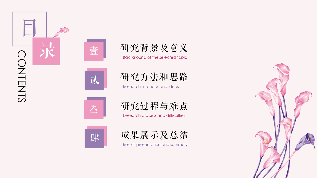 粉色系毕业答辩PPT