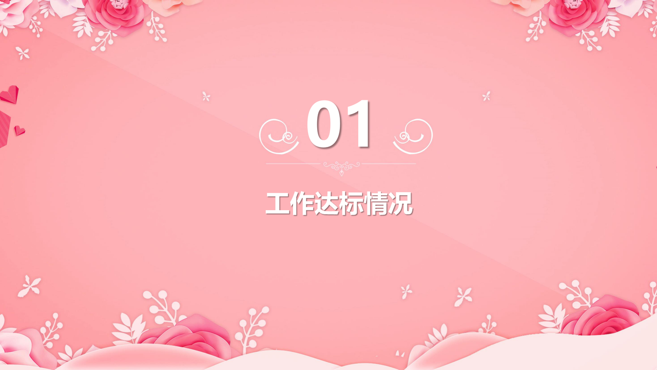 简约清新粉色年终汇报PPT