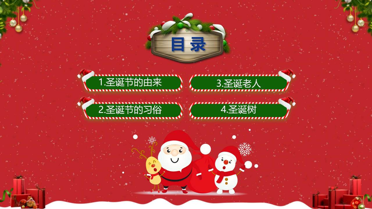缤纷圣诞节介绍PPT模板