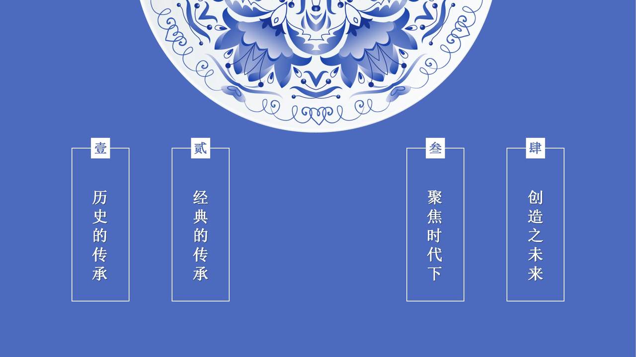 古典青花瓷PPT模板