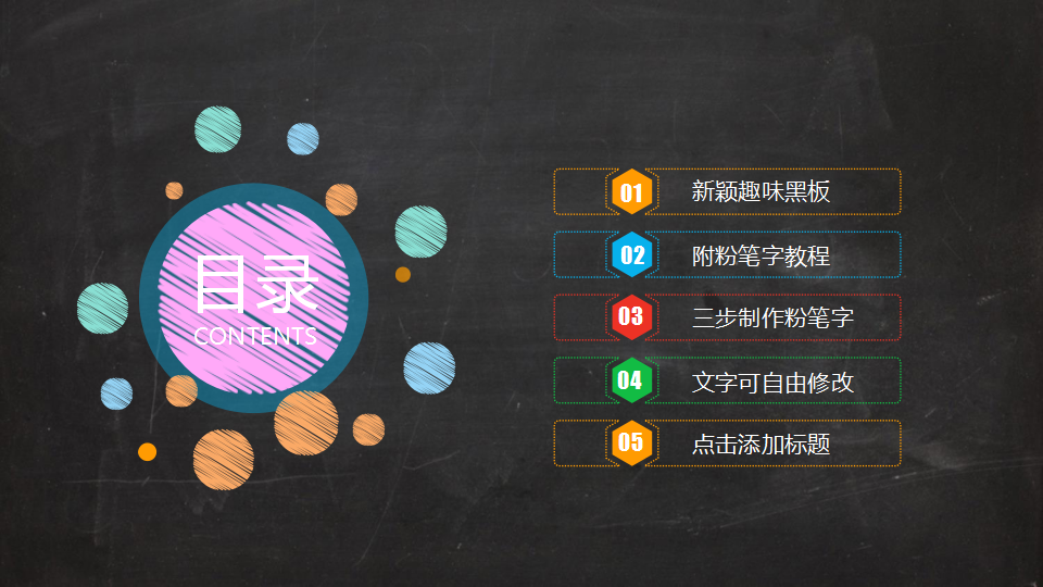 创意黑板粉笔字PPT模板