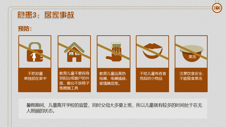 暑期儿童安全交易PPT模版