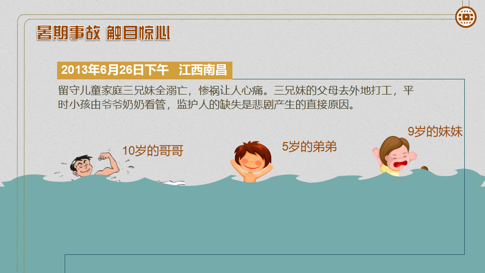 暑期儿童安全交易PPT模版