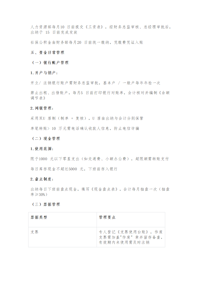 中小微企业资金管理制度