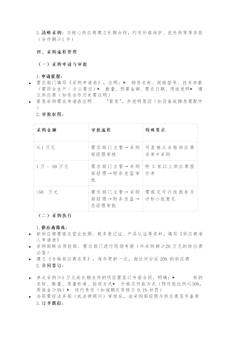 企业采购管理制度（中小企业适用）